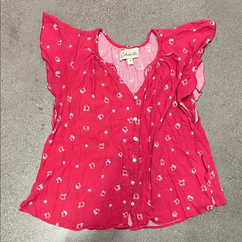 Cleobella Pink Floral Blouse